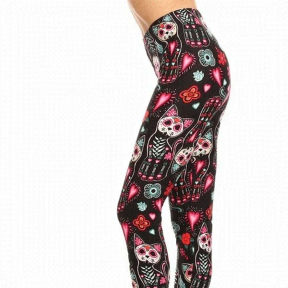 LEGGINGS DEPOT Cat Animal Print Full length Leggings Size 18-26 NWT